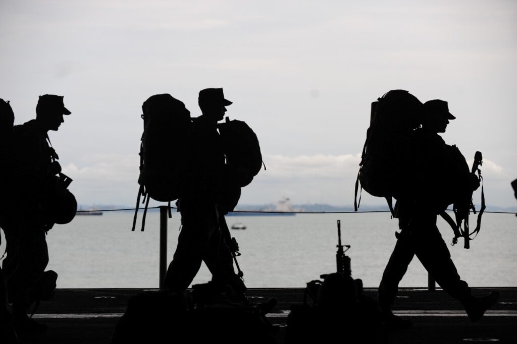 An image of soldiers walking